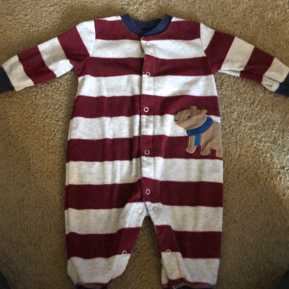Child of mine Button up sweater onesie
